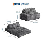 COZONY Canapé-lit pliant 3 en 1, chaise de sol pliable avec oreiller, futon de sol en velours côtelé, lit pliant en mousse déchiquetée pour salon/chambre à coucher