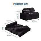 COZONY Canapé-lit pliant 3 en 1, chaise de sol pliable avec oreiller, futon de sol en velours côtelé, lit pliant en mousse déchiquetée pour salon/chambre à coucher