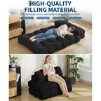 COZONY Canapé-lit pliant 3 en 1, chaise de sol pliable avec oreiller, futon de sol en velours côtelé, lit pliant en mousse déchiquetée pour salon/chambre à coucher