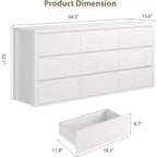 Commode à 9 tiroirs pour chambre à coucher, grande commode moderne, grand organisateur de rangement en bois pour salon, couloir, entrée