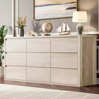 Commode à 9 tiroirs pour chambre à coucher, grande commode moderne, grand organisateur de rangement en bois pour salon, couloir, entrée