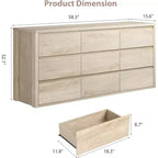 Commode à 9 tiroirs pour chambre à coucher, grande commode moderne, grand organisateur de rangement en bois pour salon, couloir, entrée