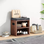 Banc de rangement pour chaussures Okak moderne avec cadre en bois et siège rembourré doux, petit banc d'appoint pour l'entrée, la chambre