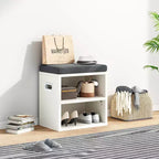 Banc de rangement pour chaussures Okak moderne avec cadre en bois et siège rembourré doux, petit banc d'appoint pour l'entrée, la chambre