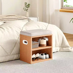 Banc de rangement pour chaussures Okak moderne avec cadre en bois et siège rembourré doux, petit banc d'appoint pour l'entrée, la chambre