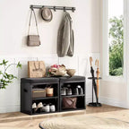 Banc de rangement pour chaussures Okak moderne avec cadre en bois et siège rembourré doux, petit banc d'appoint pour l'entrée, la chambre