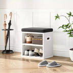 Banc de rangement pour chaussures Okak moderne avec cadre en bois et siège rembourré doux, petit banc d'appoint pour l'entrée, la chambre