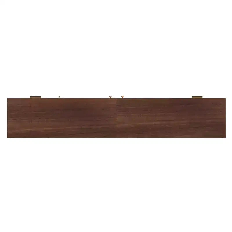 Meuble TV de 86 po pour téléviseurs jusqu'à 90 po, console TV de centre de divertissement moderne avec lumières LED contrôlées par application, marron foncé - ModernLuxe