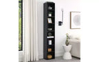TUYOHW Étagère haute à 8 niveaux, meuble de rangement étroit en cubes, étagère de présentation avec étagères réglables, bibliothèques verticales pour salon, bureau