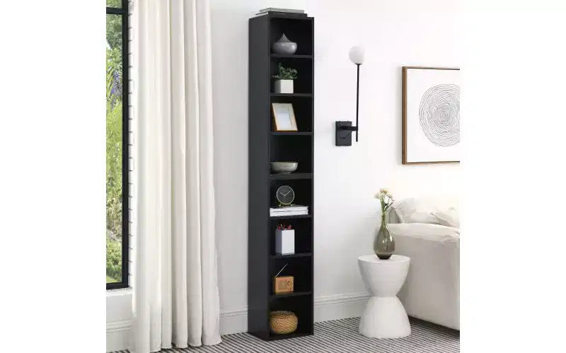 TUYOHW Étagère haute à 8 niveaux, meuble de rangement étroit en cubes, étagère de présentation avec étagères réglables, bibliothèques verticales pour salon, bureau