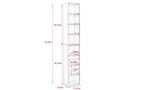 TUYOHW Étagère haute à 8 niveaux, meuble de rangement étroit en cubes, étagère de présentation avec étagères réglables, bibliothèques verticales pour salon, bureau