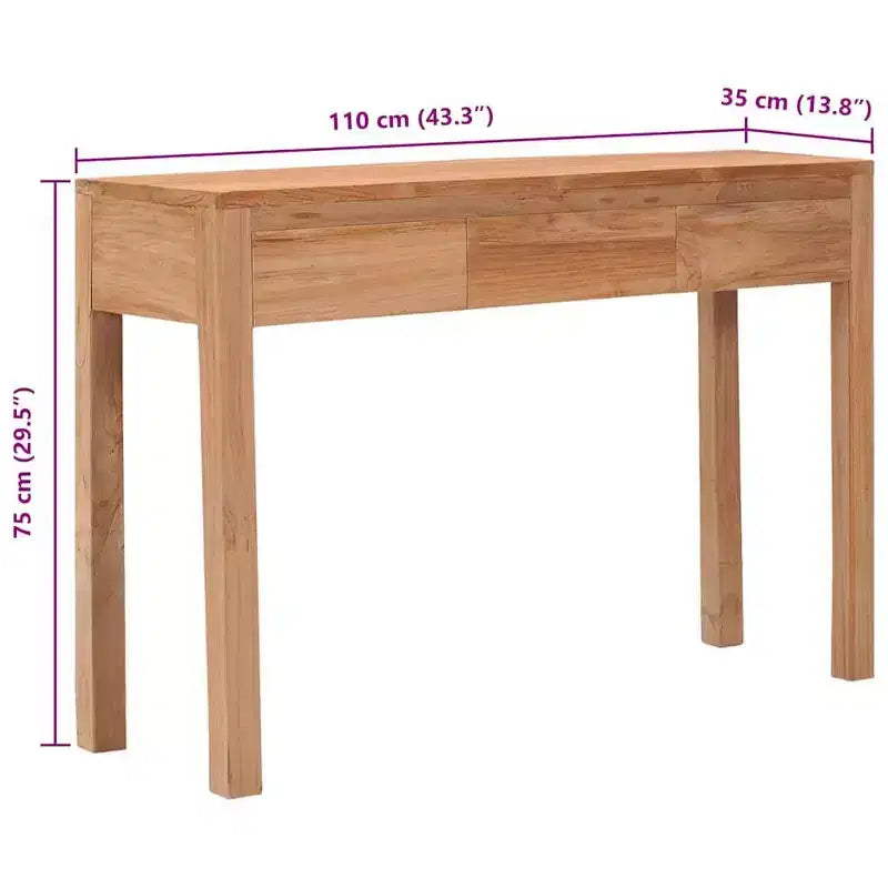 vidaXL Table Console Teck Bois de Teck Massif Table Console Standard