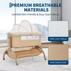 Moïse pour bébé, cododo 3 en 1 réglable avec roulettes et moustiquaire, moïse portable de chevet pour nouveau-né et tout-petit, utilisation à domicile