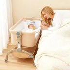 Moïse pour bébé, cododo 3 en 1 réglable avec roulettes et moustiquaire, moïse portable de chevet pour nouveau-né et tout-petit, utilisation à domicile