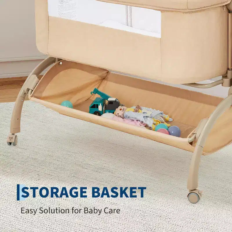 Moïse pour bébé, cododo 3 en 1 réglable avec roulettes et moustiquaire, moïse portable de chevet pour nouveau-né et tout-petit, utilisation à domicile