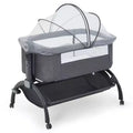 Moïse pour bébé, cododo 3 en 1 réglable avec roulettes et moustiquaire, moïse portable de chevet pour nouveau-né et tout-petit, utilisation à domicile