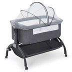 Moïse pour bébé, cododo 3 en 1 réglable avec roulettes et moustiquaire, moïse portable de chevet pour nouveau-né et tout-petit, utilisation à domicile