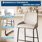 GustoWave Tabourets de bar en cuir PU hauteur comptoir, lot de 4 pour îlot de cuisine, comptoir