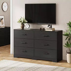 Commode à 6 tiroirs, commode de rangement moderne à structure durable avec tiroirs profonds, dispositif anti-basculement pour la maison, le bureau, le salon