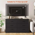 Commode à 6 tiroirs, commode de rangement moderne à structure durable avec tiroirs profonds, dispositif anti-basculement pour la maison, le bureau, le salon
