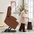 Fauteuil inclinable COZONY 42 avec élévateur, canapé inclinable électrique surdimensionné en cuir PU avec massage et chauffage, deux porte-gobelets, poches latérales pour salon