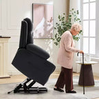 Fauteuil inclinable COZONY 42 avec élévateur, canapé inclinable électrique surdimensionné en cuir PU avec massage et chauffage, deux porte-gobelets, poches latérales pour salon