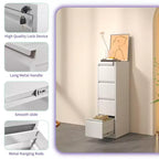 VIYET 52H Classeur vertical en métal blanc à 4 tiroirs avec serrure, armoire de classement en acier pour bureau à domicile, compatible avec les documents A4/légaux/lettre