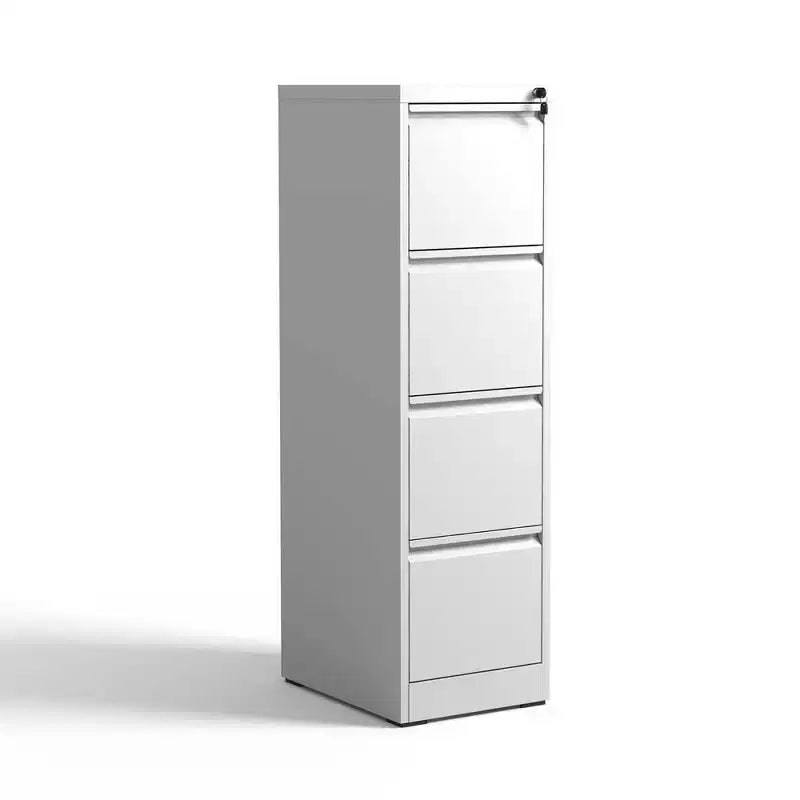 VIYET 52H Classeur vertical en métal blanc à 4 tiroirs avec serrure, armoire de classement en acier pour bureau à domicile, compatible avec les documents A4/légaux/lettre