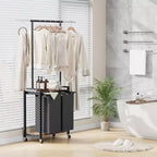 Bac de tri de linge 2/3/4 sections, panier à linge roulant avec tringle à suspendre et étagère, organisateur de panier à linge avec roulettes verrouillables, pour la maison