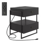 Table de chevet moderne Boyd Sleep Pesaro avec station de charge, table d'appoint avec ports USB et prises de courant
