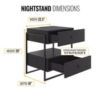Table de chevet moderne Boyd Sleep Pesaro avec station de charge, table d'appoint avec ports USB et prises de courant