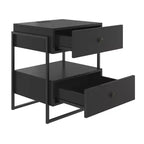 Table de chevet moderne Boyd Sleep Pesaro avec station de charge, table d'appoint avec ports USB et prises de courant