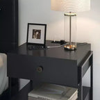Table de chevet moderne Boyd Sleep Pesaro avec station de charge, table d'appoint avec ports USB et prises de courant