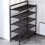 AEELLEEA Range-chaussures étroit peu encombrant – Support de rangement pour chaussures à cadre métallique robuste pour 10 à 20 paires, noir rustique, idéal pour l'entrée