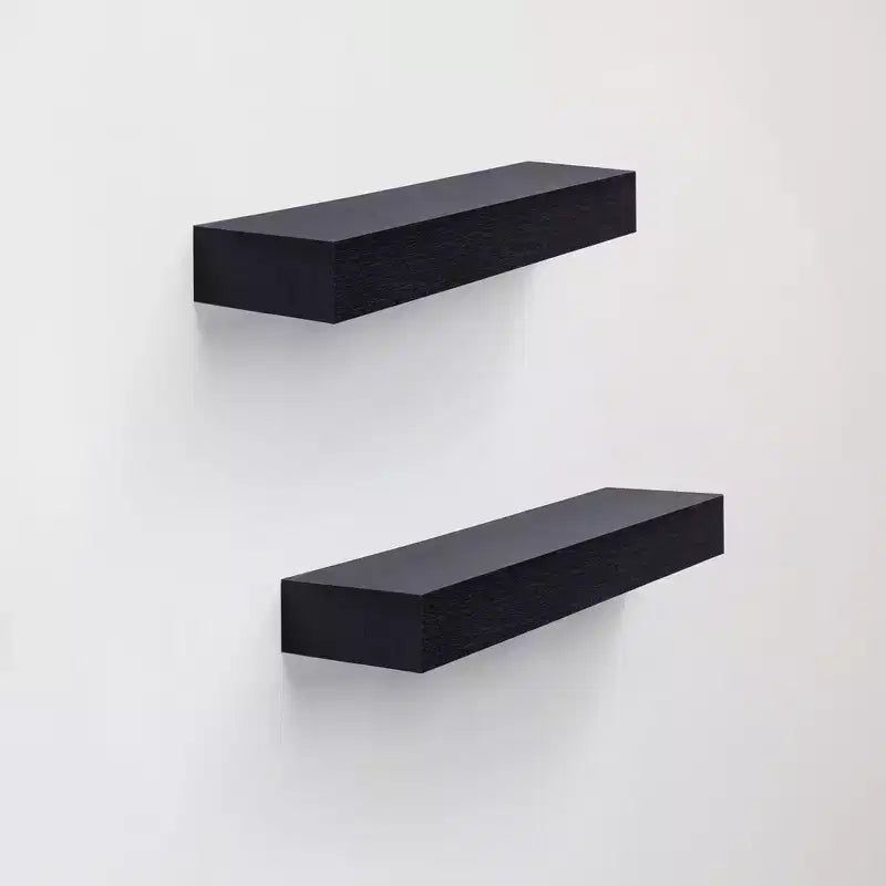 Étagère flottante noire 18.11 C avec support invisible pour montage mural en bois, parfaite pour la décoration de salle de bain/chambre/cuisine ou pour exposer des livres/plantes, facile à installer.