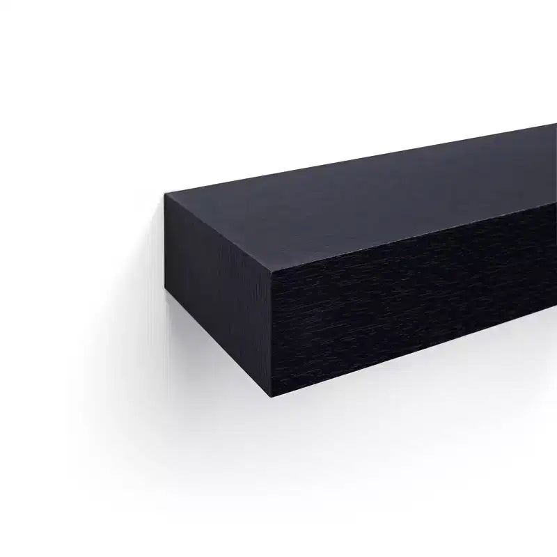 Étagère flottante noire 18.11 C avec support invisible pour montage mural en bois, parfaite pour la décoration de salle de bain/chambre/cuisine ou pour exposer des livres/plantes, facile à installer.