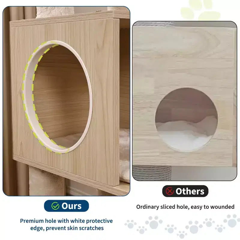 Arbre à chat 2-en-1 avec enclos pour litière, condo pour chat de 170 cm de haut, hamac, coussins lavables, perchoir multi-niveaux et poteaux à griffer pour chats