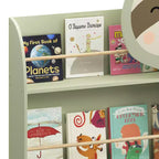 Étagère à Livres pour Enfants Paresseux, Présentoir à Livres Frontal pour Tout-petits avec 3 Niveaux, Design Animal Mignon, Étagère à Livres en Bois pour Chambre d'Enfant ou Salle de Jeux