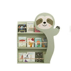Étagère à Livres pour Enfants Paresseux, Présentoir à Livres Frontal pour Tout-petits avec 3 Niveaux, Design Animal Mignon, Étagère à Livres en Bois pour Chambre d'Enfant ou Salle de Jeux