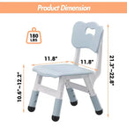 Lot de 2 chaises pour enfants, chaise en plastique réglable en hauteur sur 3 niveaux pour enfants (2-6 ans) - Idéal pour la maison, la salle de classe et la crèche