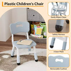 Lot de 2 chaises pour enfants, chaise en plastique réglable en hauteur sur 3 niveaux pour enfants (2-6 ans) - Idéal pour la maison, la salle de classe et la crèche