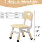 Lot de 2 chaises pour enfants, chaise en plastique réglable en hauteur sur 3 niveaux pour enfants (2-6 ans) - Idéal pour la maison, la salle de classe et la crèche