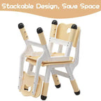 Lot de 2 chaises pour enfants, chaise en plastique réglable en hauteur sur 3 niveaux pour enfants (2-6 ans) - Idéal pour la maison, la salle de classe et la crèche