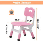 Lot de 2 chaises pour enfants, chaise en plastique réglable en hauteur sur 3 niveaux pour enfants (2-6 ans) - Idéal pour la maison, la salle de classe et la crèche