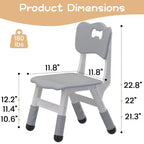 Lot de 2 chaises pour enfants, chaise en plastique réglable en hauteur sur 3 niveaux pour enfants (2-6 ans) - Idéal pour la maison, la salle de classe et la crèche