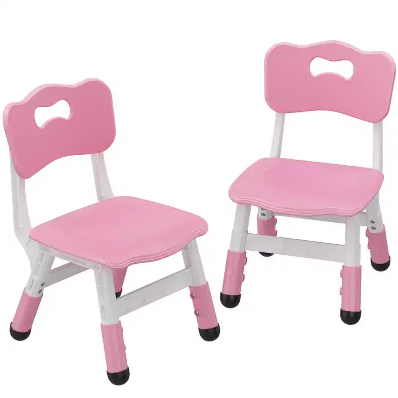 Lot de 2 chaises pour enfants, chaise en plastique réglable en hauteur sur 3 niveaux pour enfants (2-6 ans) - Idéal pour la maison, la salle de classe et la crèche