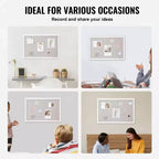 Tableau d'affichage en liège de 30 x 20 pouces avec cadre en MDF blanc pour la maison, le bureau et l'école