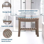 Banc de douche, tabouret de douche étanche en PEHD de 52,3 cm, chaise de salle de bain de 181 kg avec étagère de rangement, chaise de salle de bain antidérapante pour personnes âgées