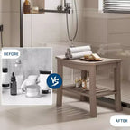 Banc de douche, tabouret de douche étanche en PEHD de 52,3 cm, chaise de salle de bain de 181 kg avec étagère de rangement, chaise de salle de bain antidérapante pour personnes âgées