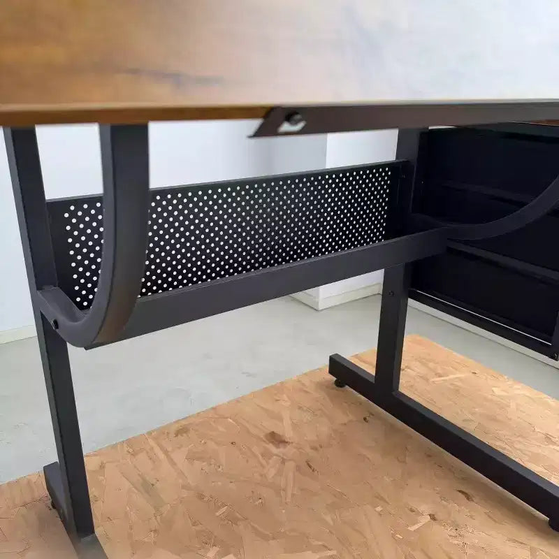 JVNOXKKTable à dessin réglable en hauteur, idéale pour les travaux manuels, la lecture et l'écriture, avec tabouret et 3 tiroirs de rangement. Noire.